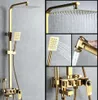 Termostatiska duschkranar Set Gold Brass System med kroppsspray Badrum duschar regnvattenblandare badkar kran sets3772714