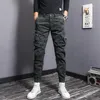 Leichte Luxus-Herren-Camouflage-Jeans für den Outdoor-Sport, verschleißfeste Cargo-Hose im Harem-Stil, Armee-Fans, schmal geschnittene, trendige Freizeithose; 240102