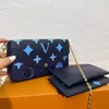 3 unidades / conjunto Multi Pochette Acessórios Bolsa Crossbody Bolsa de luxo Bolsa de moda em relevo Bolsas de ombro de designer em couro de vaca Carteira porta cartão com caixa original