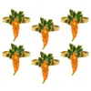 Table Cloth 6Pcs Easter Carrot Napkin Rings Party Dinner Metal Buckles