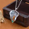 Pendant Necklaces Hip Hop Style One Leaf Bodhi No Image Retro Cloisonne Sweater Chain Long Necklace Wholesale