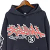 Hellstar Hoodies 디자이너 까마귀 빈티지 낙서 힙합 스타일 하이 스트리트 후드 패딩 스웨트 셔츠 씻은 스웨트 셔츠 긴 소매 저렴한 Mac