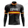 Maillot de cyclisme de l'équipe nationale d'Espagne, ensemble noir, manches longues, vêtements d'hiver, costume de vélo de route, pantalon à bretelles, Ropa240102