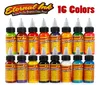 16 kleuren 30 ml fles tattoo inkt zwart permanente body art verf micro pigment bruine wenkbrauw eyeliner lip tattoo art schoonheid5767747