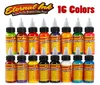 16 colori 30 ml bottiglia di inchiostro per tatuaggi nero permanente vernice per body art micro pigmento marrone sopracciglio eyeliner labbra tatuaggio arte bellezza5767747