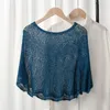 Scarves Knit Hollow Out Crochet Crop Top Shrug Pullover Women Lace Blouse Beach Cover Up Loose Tee Shirt Shawl Poncho Wrap Large Scarfs