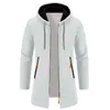 Men's Jackets Comfortable Men Sweater Solid Color Jacket Stylish Hooded Zipper Cardigan For Thickened Medium Length Fall/winter