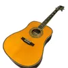 Guitare acoustique acoustique laquée jaune, série D45, 41 pouces, profil en bois massif, 2023