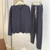 Indumenti da notte da donna Fdfklak Pigiama coreano Set scollo a V manica lunga vestito di pantaloni velluto caldo allentato Homewear Femme Pijama Mujer