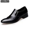 LuckMan hommes chaussures habillées en cuir PU mode hommes robe d'affaires mocassins pointus chaussures noires Oxford respirant chaussures de mariage formelles 240102