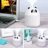 Humidificateurs 250 ml mignon Panda humidificateur d'air diffuseur d'huile essentielle USB brumisateur voiture pour la maison avec diffuseur d'arôme de lumière de nuit colorée