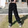 Pantaloni da donna QWEEK Y2k Gotico Nero Velluto a coste Donna Inverno Emo Punk Streetwear Baddies Pantaloni stile coreano Harajuku Baggy Abiti rosa