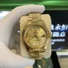 Con scatola originale Orologio di lusso di alta qualità 41mm Movimento in oro giallo 18 carati Automatico Mens GD Bracciale Orologi da uomo 08