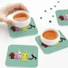 Bordmattor Nitemen Coasters PVC Leather Placemats Icke-halkisolering Kaffe för dekor Hem Kök Matkuddar Set av 4