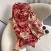 Cashmere double face Camelia di montagna per la nuova sciarpa calda invernale da donna con aria condizionata addensata ed esterno