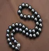 Prawdziwa drobna biżuteria perłowa 18quot95105 mm Tahitian Naturalny czarny naszyjnik perłowy Perfect Round6651915