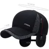 Czapki kulkowe ciepłe męskie wełna wełna baseball klapy ucha marka HATS HATS zagęszcza bawełniane montowane ciężarówki gorra hombre