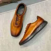 Berluti sapatos masculinos de couro formal berlut novos homens metro olita oxford scritto padrão vestido polido à mão rj op90