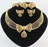 Set di gioielli da sposa africani con collana di gioielli africani con farfalla di cristallo placcato oro 18 carati di alta qualità5176306