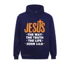 Felpe con cappuccio da uomo Jesus The Way Truth Life John 14 6 Christian Bible Verse Felpa con cappuccio Divertenti felpe strette per le donne Abbigliamento sportivo vintage