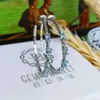 Huggie Gem's Ballet 2.94CT Oval Natural Sky Blue Topaz Gemstone Hoop Earrings 925 Sterling Silver Fine Jewelry for Women Wedding
