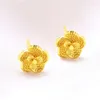 Stud Earrings HOYON Real 24k Gold Coating Fashion Flower Shaped Elegant Lovely Ear Studs For Women Wedding Anniversary Jewelry Gifts