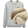 Thermisch ondergoed voor heren Winter Heren Houd warm ondergoed Casual effen kleur Fleece sweatshirts Wollen voering Trui Thermisch ondergoed Pullover Tops 231218