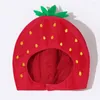 Berets Hat Strawberry Plush Fruit Cap Beanie Adult Party Cosplay Novelty Funny Beanies For Women Halloween