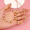 clavicle chain bracelet versatile set cross-border new products personalized INS round beads natural ruby splicing beaded