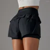 Pantaloncini attivi Donna Palestra Yoga Sport Sollevamento Abbigliamento sportivo Fitness Senza cuciture Squat Esercizio Falso in due pezzi
