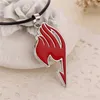 Fairy Tail Necklace Guild Tattoo Red Blue Enamel Pendant Anime Fashion New Fantasy Jewelry Leather Rope Men Women Whole X0707300f