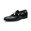 Dress Shoes British Style Fashion Fringe Brogue Men Pointed Leater Size 38-48 Slip-on Party Wedding Footwear