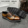 Berluti hommes chaussures en cuir formel Berlut nouveaux hommes Spada veau à lacets Derby haute qualité poli tête ronde robe d'affaires Rj