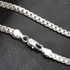 Ciondoli in argento sterling 925 con catena laterale completa da 6 mm per donna uomo set di gioielli di moda regalo di nozze