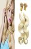 613 Blond brasilianska kroppsvåghårförlängningar 100 Remy Human Hair Nail U Tips Förbundna kapslar Hårförlängning 100G477379