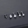 Bracelet 10pcs / lot G23 Titanium Labret Lip Ring Cz Fil interne Zircon Monroe Tragus Helix Oreille Cartilage Piercing Bijoux de corps 16g