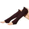 Women Socks Women's Knit Contrast Color Over Knee Ruffle Stocking Boot