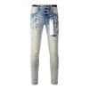 Calças de brim masculinas marca de alta qualidade rua magro ajuste streetwear lavado hip hop luz azul estiramento calças jeans magros