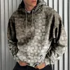 Heren Hoodies Hoodie Plaid Print Mode Capuchon Top Herfst Sweatshirt Met Lange Mouwen Straat Unisex Oversized Kleding Kid100-6XL