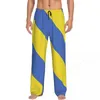 Indumenti da notte da uomo Ucraina Bandiera 3D Pantaloni del pigiama casual Tasche con coulisse Pantaloni del pigiama 2024 Pantaloni dritti larghi stampati da uomo