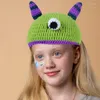 Beretti Cappello Slouchy Divertente all'uncinetto per le donne uomini Alien Green Picture PROPS