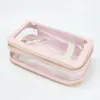 Customized Genuine Leather Travel Cosmetic Bag Fashion Waterproof Toiletry Bag Makeup Storage Bag Clear Pvc Cosmetic Bag240102