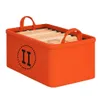 Panier de rangement Orange en coton et lin Eva, panier de rangement épais pliable pour garde-robe, vêtements, chaussettes, articles divers, vente en gros