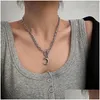 Anhänger Halsketten Mode Punk Hohl Liebe Herz Für Männer Frauen Minimalistischen Rock Choker Halskette Coole Schmuck Drop Lieferung Anhänger Ot1R5