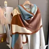 Lenços moda clássico treliça mulher lenço macio espessamento cashmere xadrez xale envolve pashmina silenciador atacado