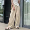 Damesbroek Japanse stijl Kantoordame Elastische hoge taille Wijde pijpen Dames Lente Zomer Ijszijde Los voor vrijetijdskleding