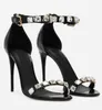 Design de luxe Polied Sandals Sandals Chaussures Talons Keira Robe de mariée noire Elegant Pumps EU35-43