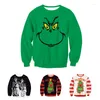 Kadın Sweaters Sevimli Karikatür Baskı Noel Sweatshirt Kadınlar Erkekler Oneeck Kış Sweater Sleve Red Yeşil Maxi Maksi Kadınlar Sweatshirtler