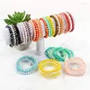 Braccialetti a maglie GD Bracciale multifilo con perline sfaccettate in cristallo Rainbow Pride nei colori ucraini per donna Gioielli estensibili e impilabili