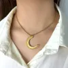 Small and niche moon necklaces, earrings, women's versatile stainless steel jewelry, titanium steel pendants, collarbone chains, cross-border wholesale